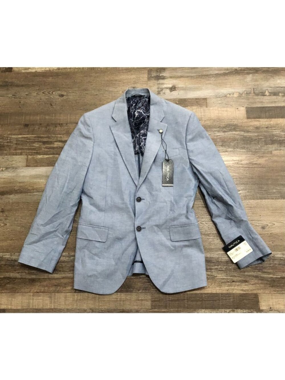 Nautica Active Stretch Mens 38S Light Blue 2 Button Blazer Suit Jacket New $250